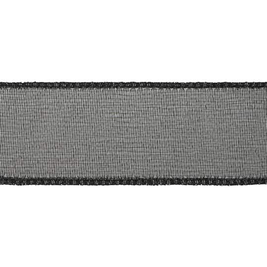 1.5" x 10yd. Black Mesh Wired Ribbon by Celebrate It®